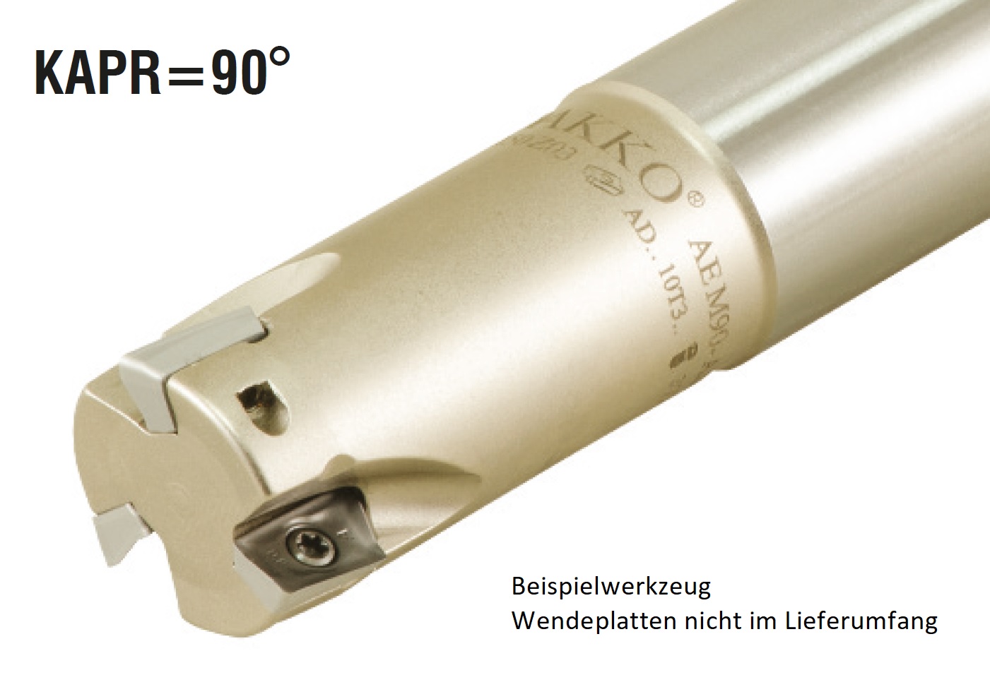 AKKO-Wendeplatten-Schaftfräser ø 25 mm, 90°, kompatibel mit Walter ADMT 1606..
Schaft-ø 25, ohne Innenkühlung, Z=2