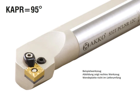 Akko-Bohrstange ø 20 mm für ISO-WSP CNM. 0903..
rechts, 95° Anstellwinkel, mit Innenkühlung
