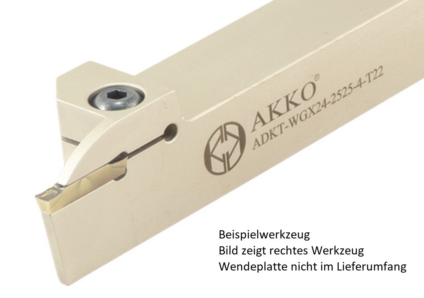AKKO-Außen-Stechhalter, kompatibel mit Walter-Stechplatte GX24-3
links, Schaft 20 x 20 mm