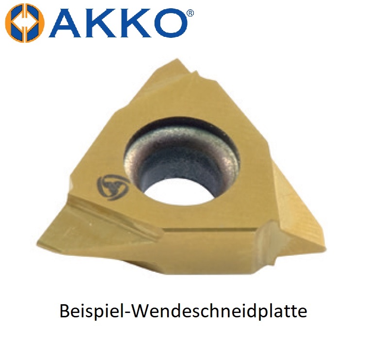 AKKO-Poly-V-Einstechplatte, TP = 4.70 mm, Eckenradius = 0.36 mm, Hartmetallsorte VK20F01, links
