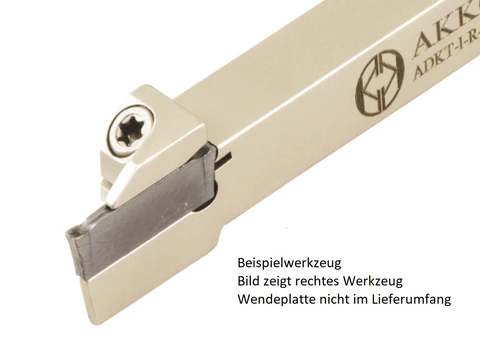 AKKO-Außen-Stechhalter, kompatibel mit Iscar-Stechplatte DGN-2
links, Schaft 12 x 12 mm, für Langdrehautomaten (Swiss-Type)