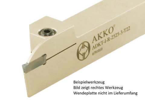 AKKO-Außen-Stechhalter, kompatibel mit Iscar-Stechplatte GRP-3
rechts, Schaft 20 x 20 mm