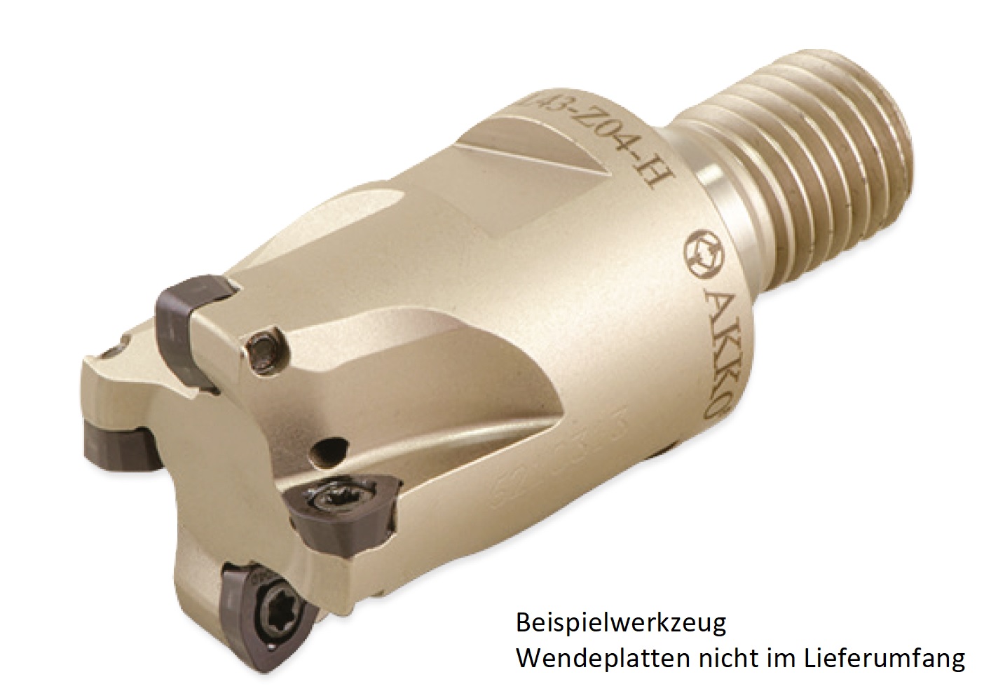 AKKO-Hochvorschub-Einschraubfräser ø 25 mm, kompatibel mit Dijet WDMT 0503..
Gewindeschaft M12, mit Innenkühlung, Z=3