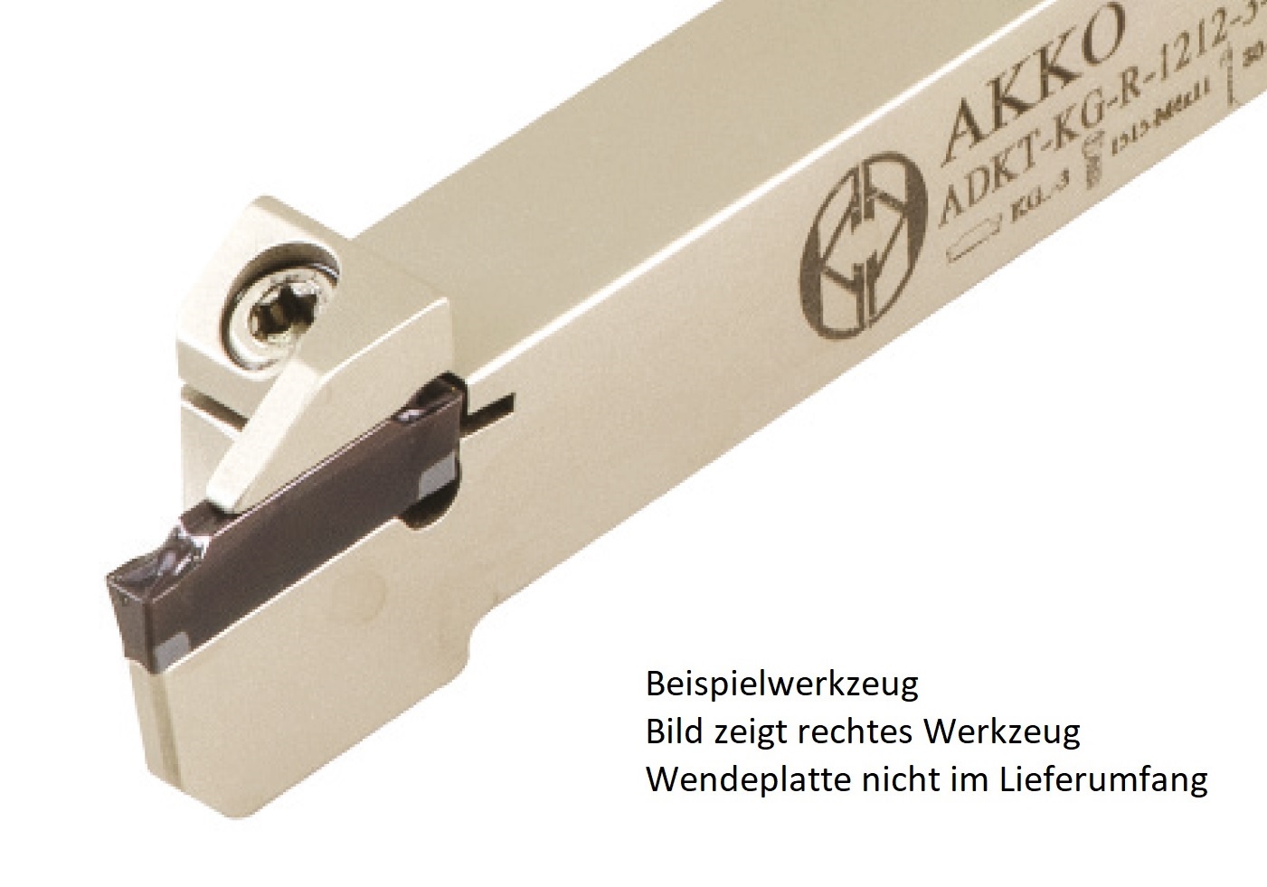 AKKO-Außen-Stechhalter, kompatibel mit Korloy-Stechplatte KG.-3
rechts, Schaft 12 x 12 mm, für Langdrehautomaten (Swiss-Type)