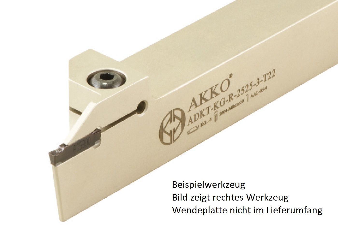 AKKO-Außen-Stechhalter, kompatibel mit Korloy-Stechplatte KG..-5
links, Schaft 25 x 25 mm