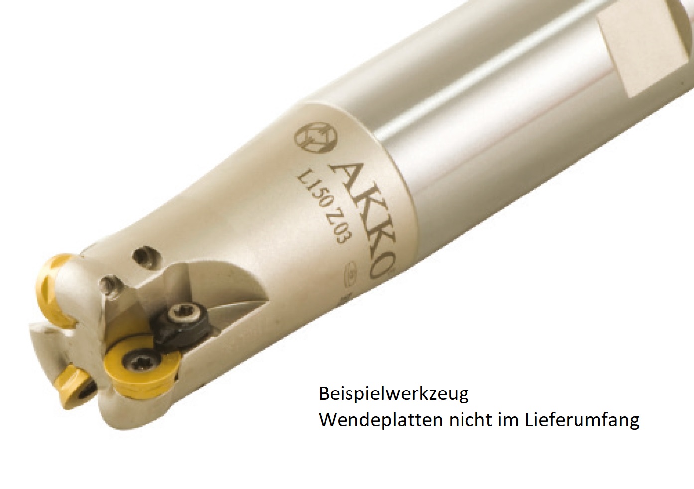 AKKO-Hochvorschub-Schaftfräser ø 32 mm für Wendeplatten, kompatibel mit ISO RD.. 1204
Schaft-ø 32, ohne Innenkühlung, Z=3