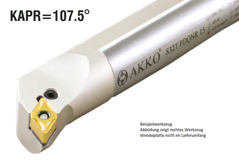 Akko-Bohrstange ø 32 mm für ISO-WSP DNM. 1506..
links, 107.5° Anstellwinkel, ohne Innenkühlung