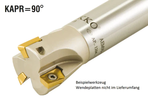 AKKO-Wendeplatten-Schaftfräser ø 17 mm, 90°, kompatibel mit Taegutec AKPT 09T3..
Schaft-ø 16, mit Innenkühlung, Z=2