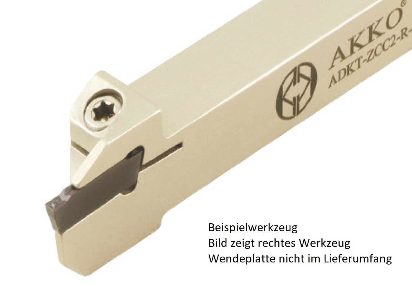 AKKO-Außen-Stechhalter, kompatibel mit ZCC-Stechplatte Z.FD-3
links, Schaft 12 x 12 mm, für Langdrehautomaten (Swiss-Type)