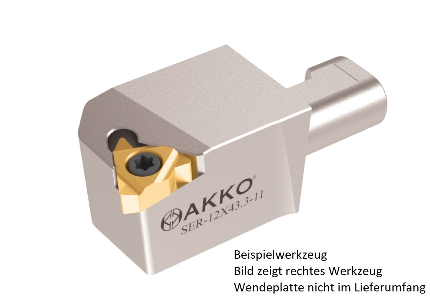 AKKO-Wechselkopf Größe 16 für modulares Langdrehautomaten-Werkzeug SEC-tools
links, für ISO-Gewinde-WSP 16ER, ohne Innenkühlung
