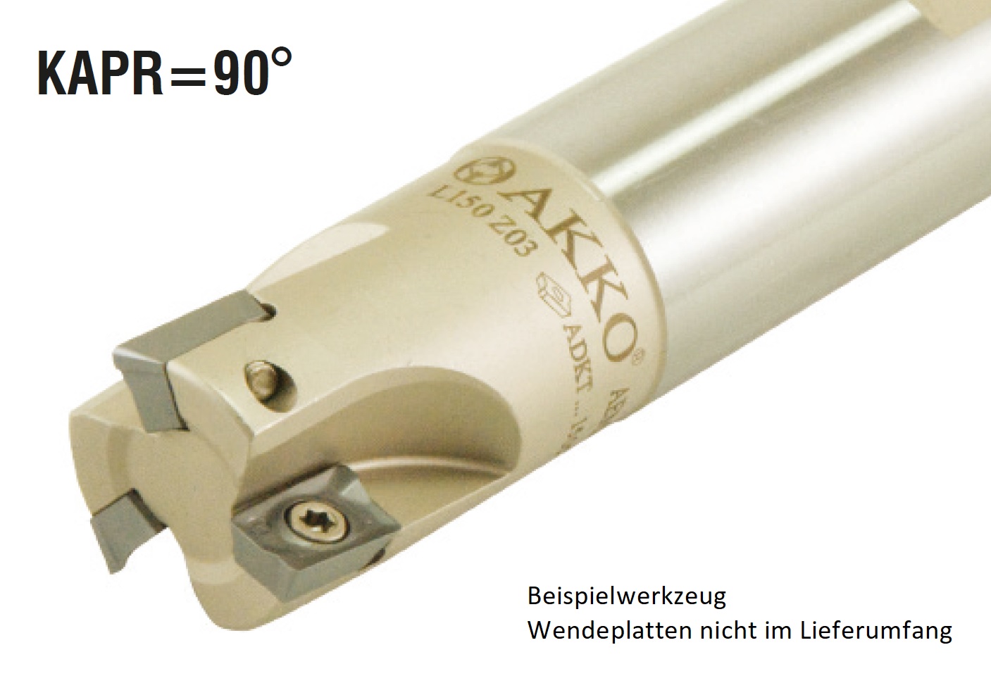 AKKO-Wendeplatten-Schaftfräser ø 30 mm, 90°, kompatibel mit Iscar AD.. 1505..
Schaft-ø 25, ohne Innenkühlung, Z=3