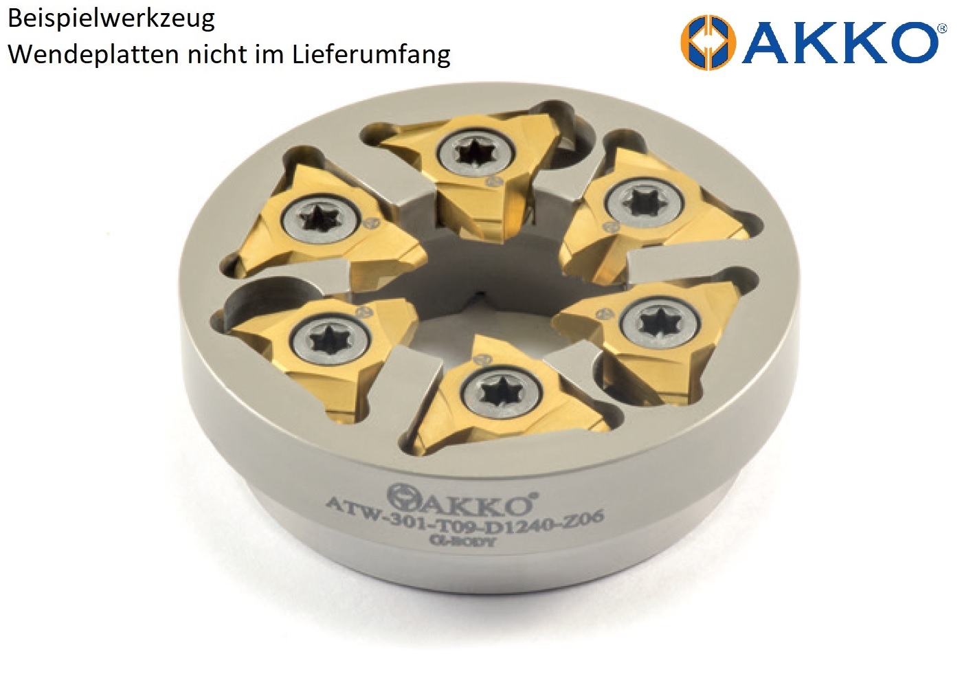 AKKO-Wirbelring zum Gewindewirbeln für TSUGAMI-Maschine, Ringdurchmesser = 52 mm, kompatibel mit AKKO-Wendeplatte T09… 
