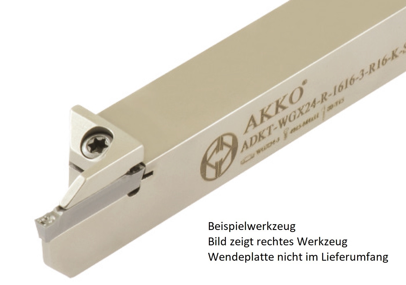 AKKO-Außen-Stechhalter, kompatibel mit Walter-Stechplatte GX16-2
links, Schaft 12 x 12 mm, für Langdrehautomaten (Swiss-Type)