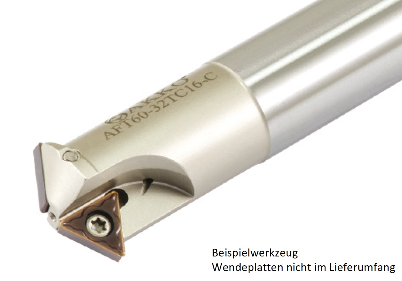 AKKO-Gewindefräser ø 32 mm, kompatibel mit ISO-Gewinde-Fräsplatte TC.T 16T304, Gesamtlänge = 150, mit Innenkühlung
