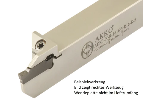 AKKO-Außen-Stechhalter, kompatibel mit Korloy-Stechplatte MGM.-2
links, Schaft 12 x 12 mm, für Langdrehautomaten (Swiss-Type)