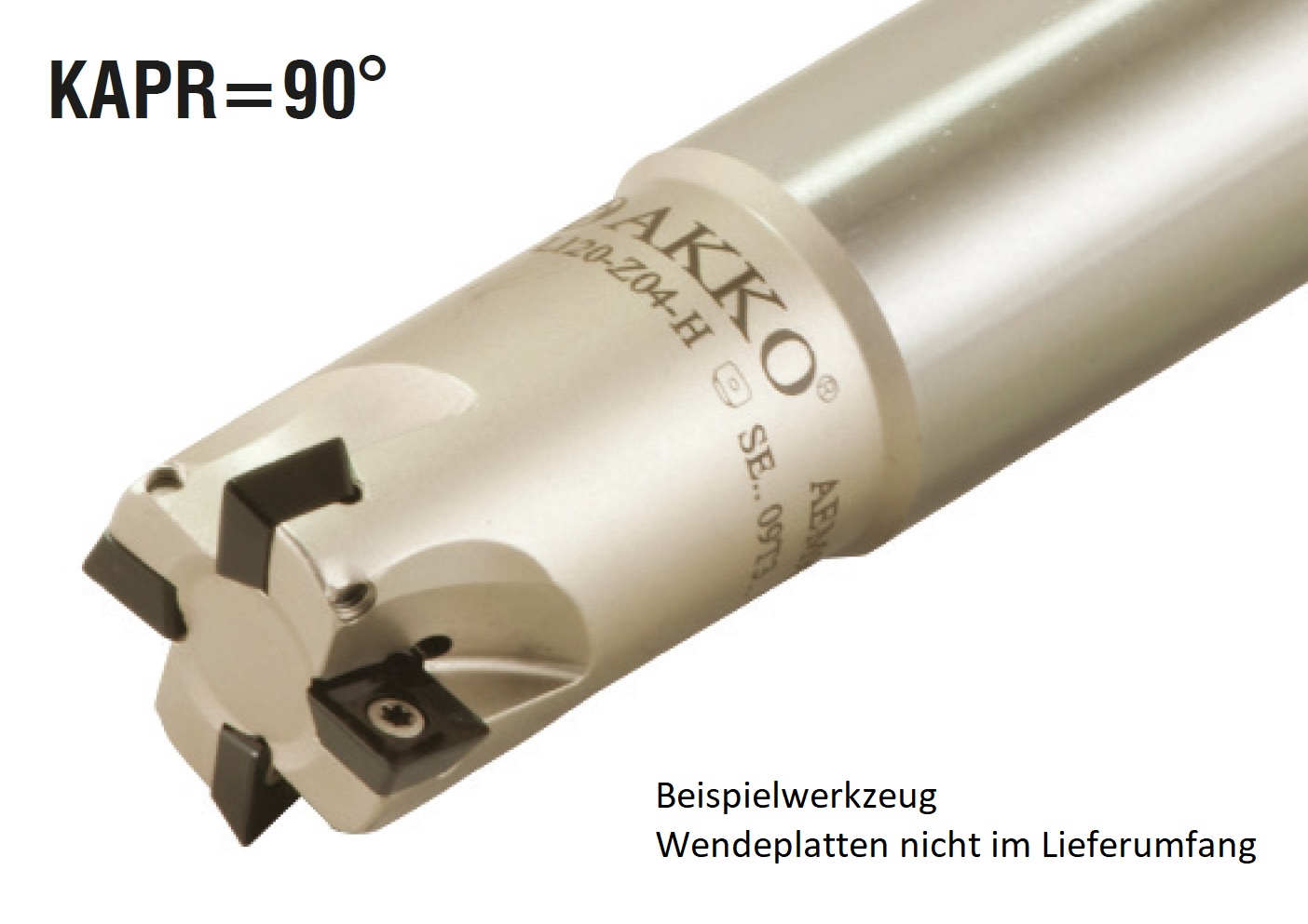 AKKO-Wendeplatten-Schaftfräser ø 32 mm, 90°, kompatibel mit ZCC SEET 09T3..
Schaft-ø 32, ohne Innenkühlung, Z=3