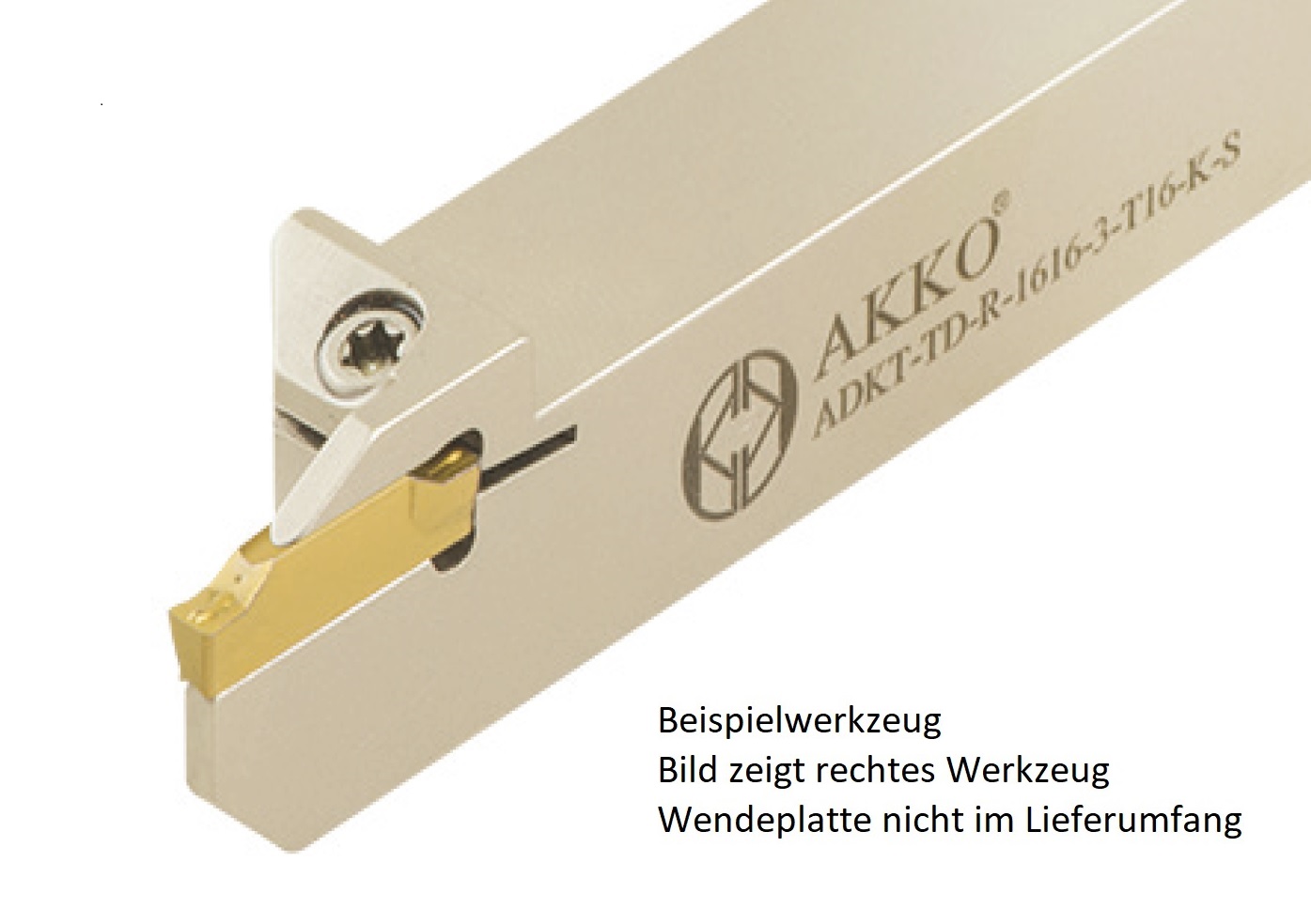 AKKO-Außen-Stechhalter, kompatibel mit Taegutec-Stechplatte TD.-3
links, Schaft 12 x 12 mm, für Langdrehautomaten (Swiss-Type)