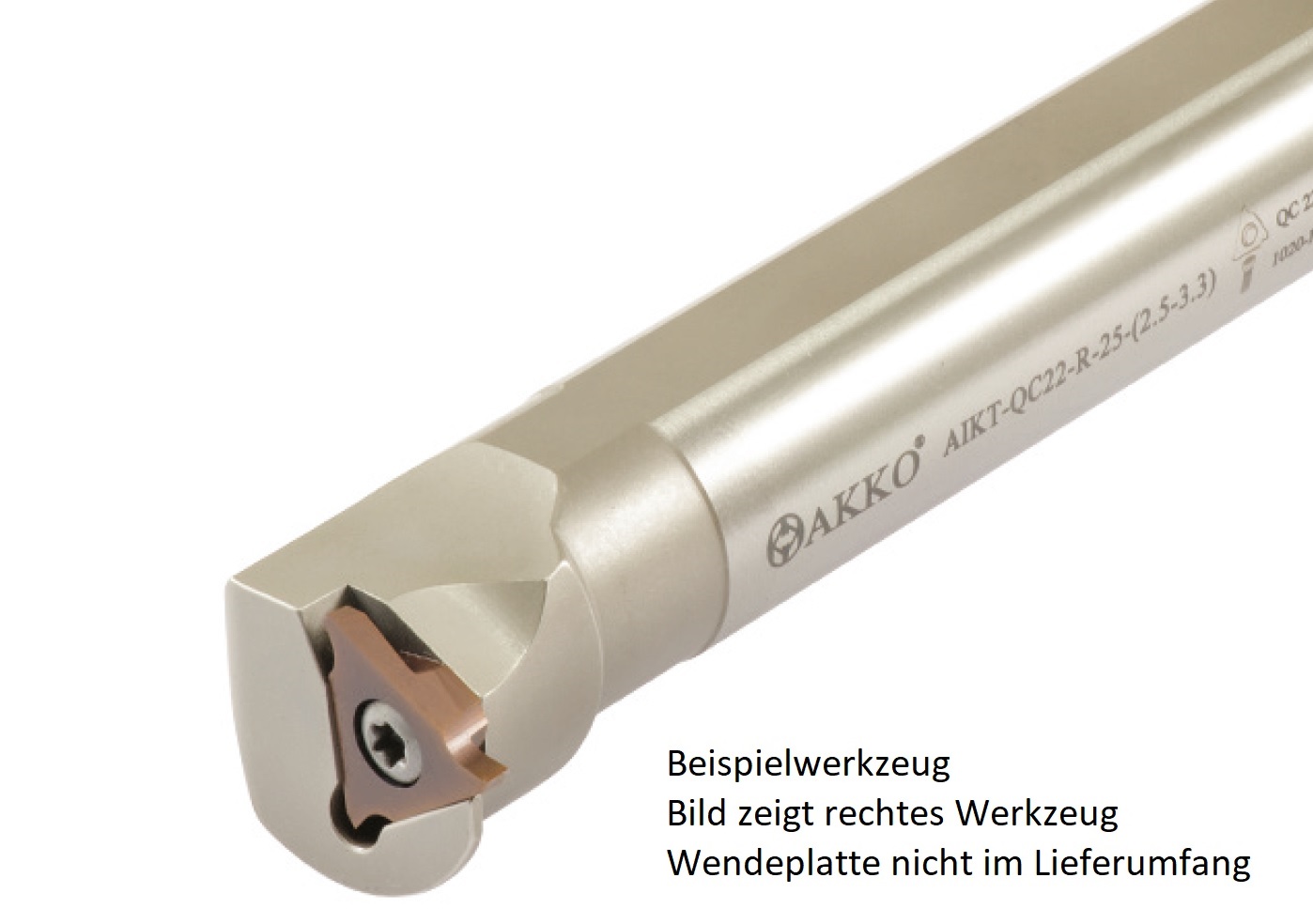 AKKO-Innen-Stechhalter, kompatibel mit ZCC-Stechplatte QC22L (1.00-2.30)
Schaft-ø 25, ohne Innenkühlung, links